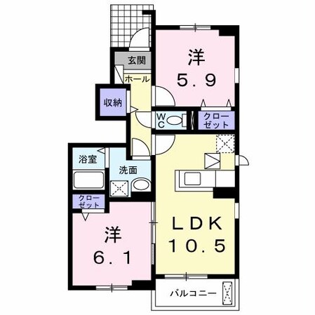 クラール南庄町Cの物件間取画像